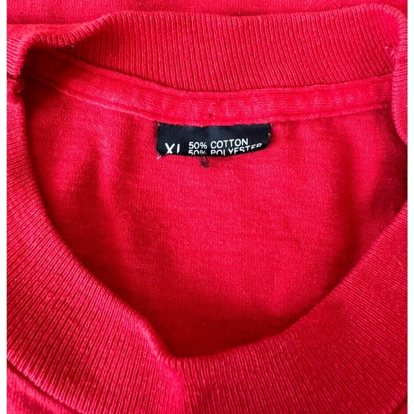 Vintage 80s 90s Moto X Motocross Racing XL L/S Red Double Sides Shirt VTG - Picture 5 of 8